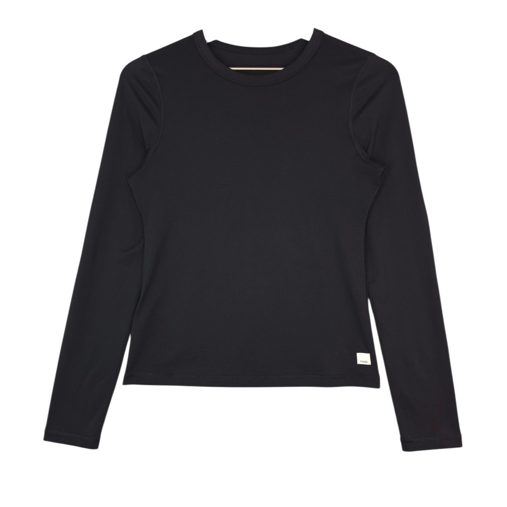 Vuori Long Sleeve Lux Crew Performance Top Women XS Black  Stretch Sporty VW1227